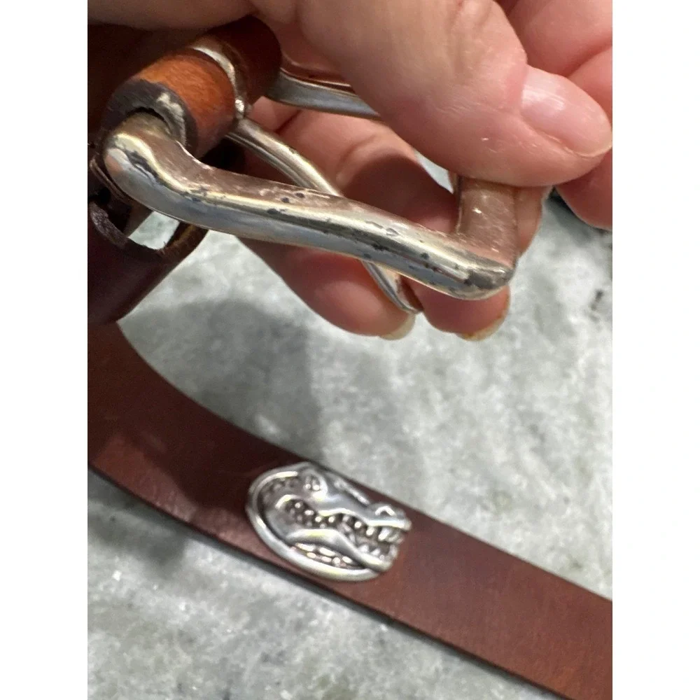 Men's Florida Gators Collegiate Leather Concho Belt iconic alligator‎ logo 36